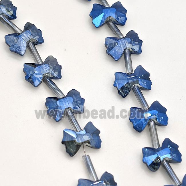 Chinese Crystal Glass Bow Beads Blue