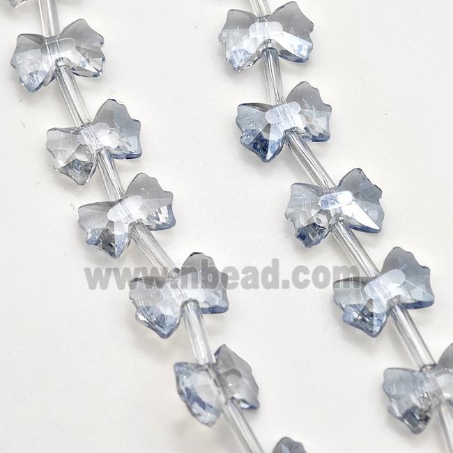 Chinese Crystal Glass Bow Beads Grayblue