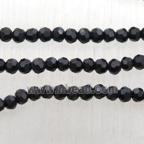 black faceted chinese crystal glass seed beads