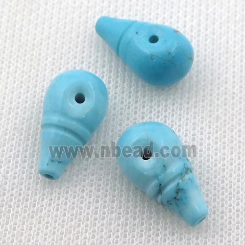 Magnesite Turquoise guru Beads, 3hole