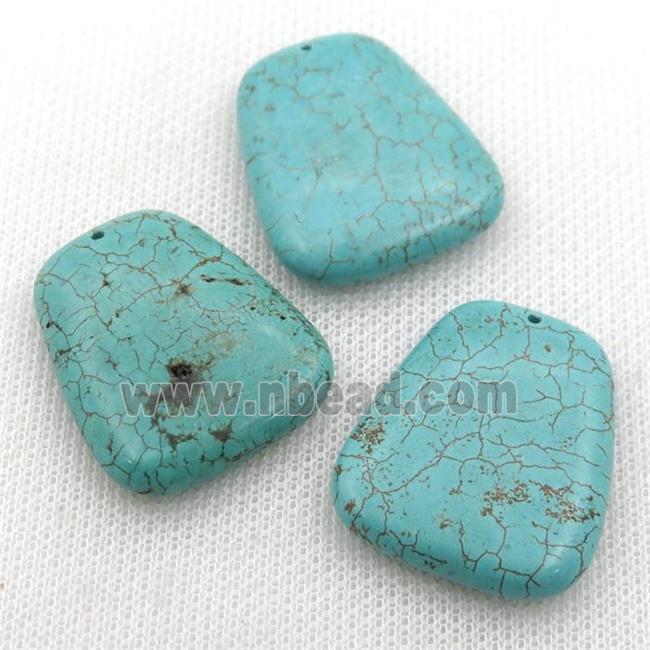 Magnesite Turquoise trapeziform pendant