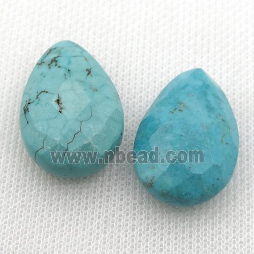 Magnesite Turquoise pendant faceted teardrop