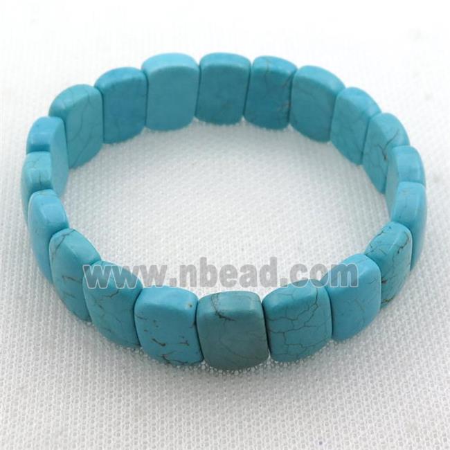 Magnesite Turquoise Bracelet, stretch