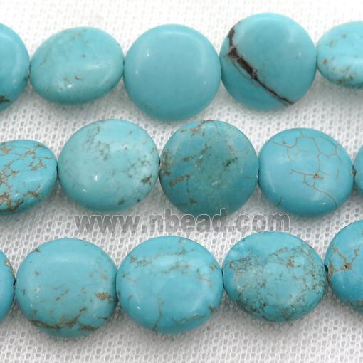 Magnesite Turquoise beads, coin round