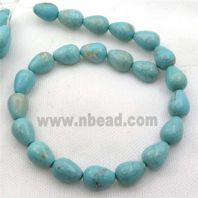 Magnesite Turquoise beads, teardrop