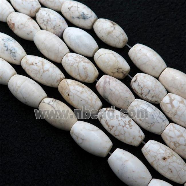 white Magnesite Turquoise beads, barrel