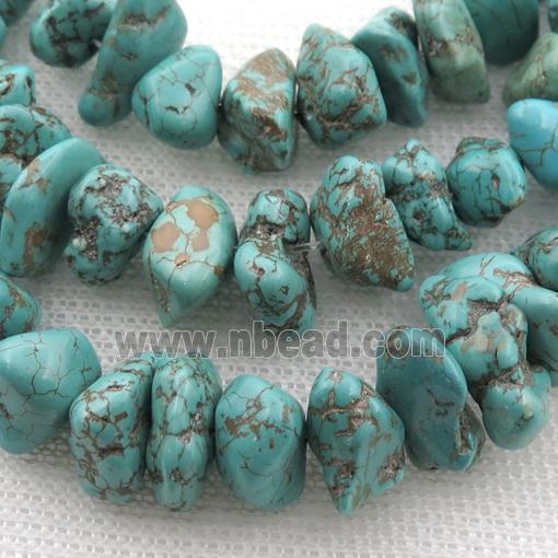 Magnesite Turquoise chip beads, rough