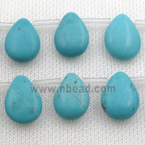 Magnesite Turquoise beads, teardrop, topdrilled