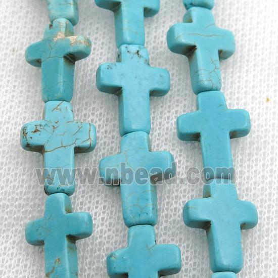 Magnesite Turquoise beads, cross