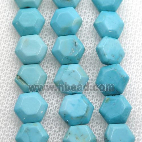 Magnesite Turquoise beads hexagon