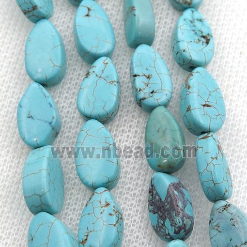 Magnesite Turquoise teardrop beads