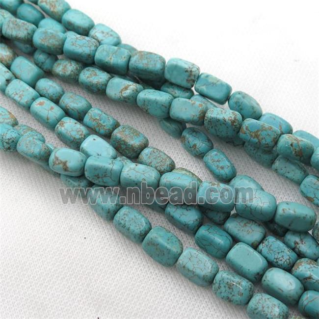 Magnesite Turquoise beads, cuboid