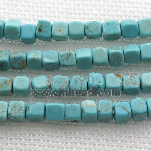 Magnesite Turquoise cube beads