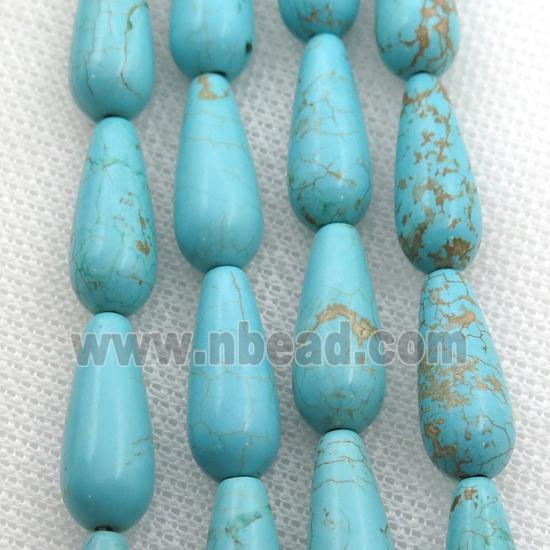 Magnesite Turquoise teardrop beads