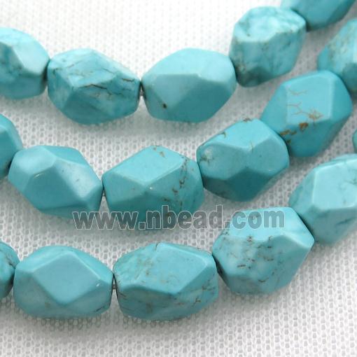 Magnesite Turquoise beads, faceted freeform