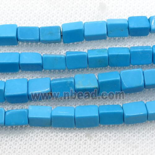 blue Magnesite Turquoise cuboid beads