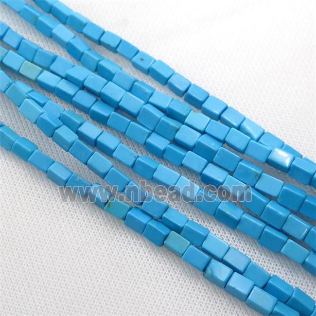 blue Magnesite Turquoise cuboid beads