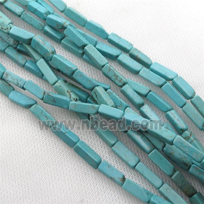 Magnesite Turquoise cuboid beads