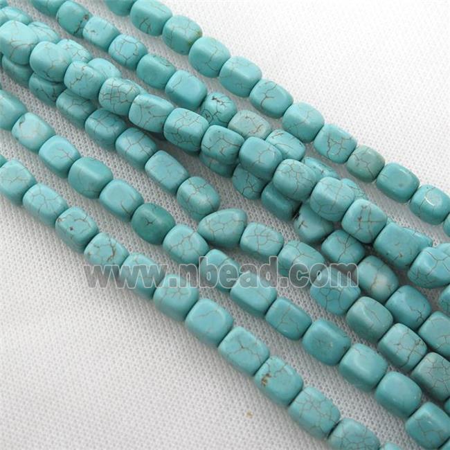 Magnesite Turquoise cuboid beads