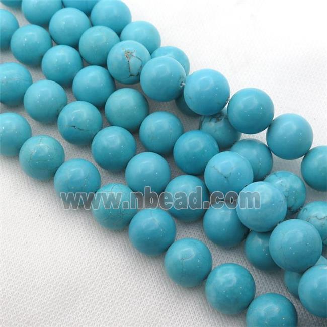 blue Magnesite Turquoise beads, round