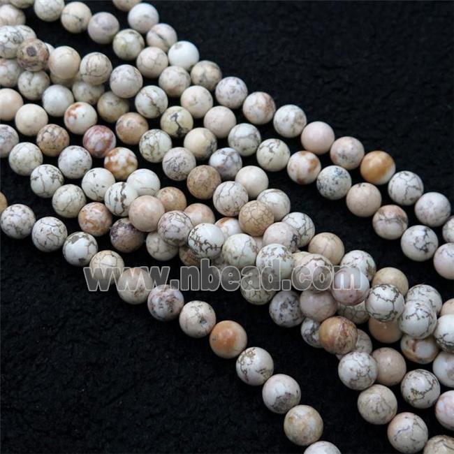 white Magnesite Turquoise round beads