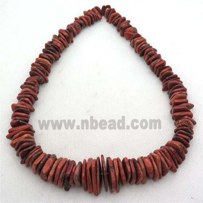 orange Magnesite Turquoise graduated beads, freeform