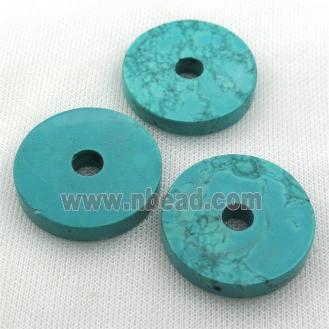 Sinkiang Turquoise donut pendant, teal