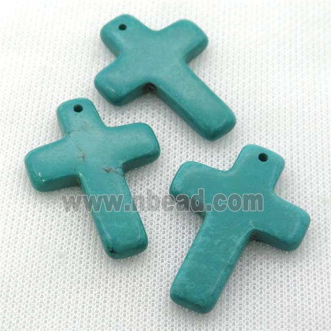 Sinkiang Turquoise Cross Pendant, green