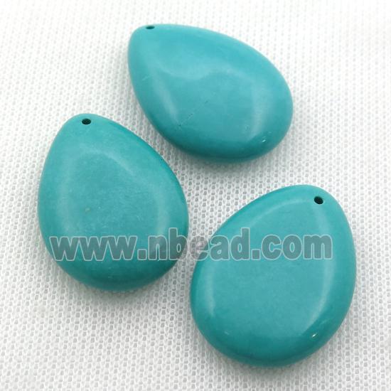 Sinkiang Turquoise teardrop pendant, teal