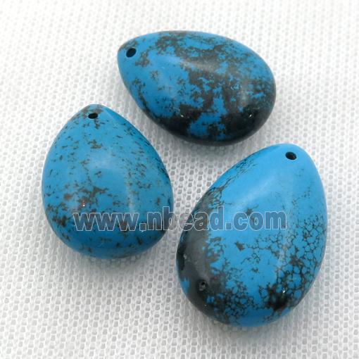 blue Sinkiang Turquoise teardrop pendant