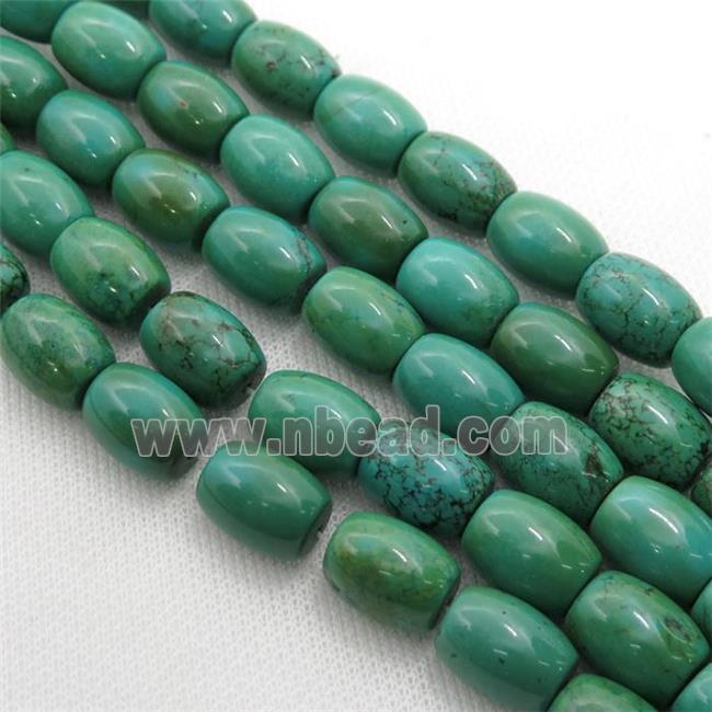 green Sinkiang Turquoise barrel beads