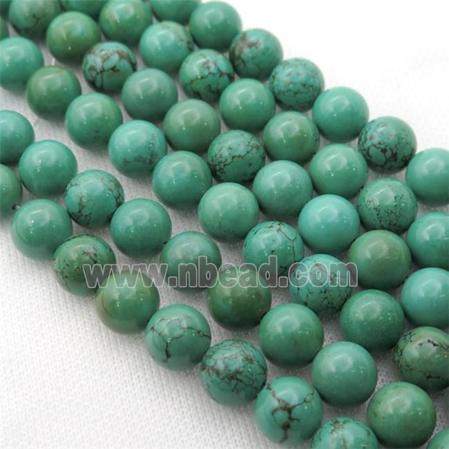 green Sinkiang Turquoise round Beads