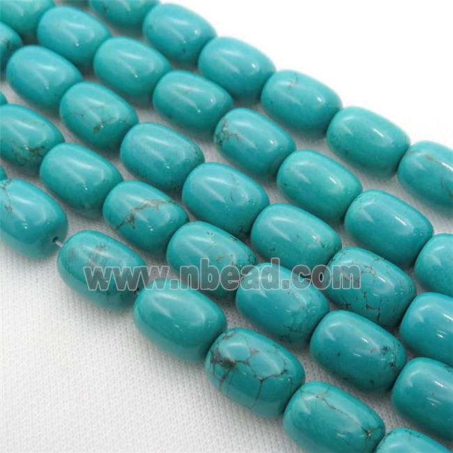 blue Sinkiang Turquoise barrel beads