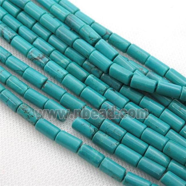 teal Sinkiang Turquoise tube beads