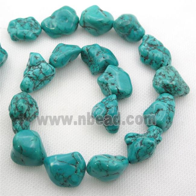 teal Sinkiang Turquoise nugget beads, irregular