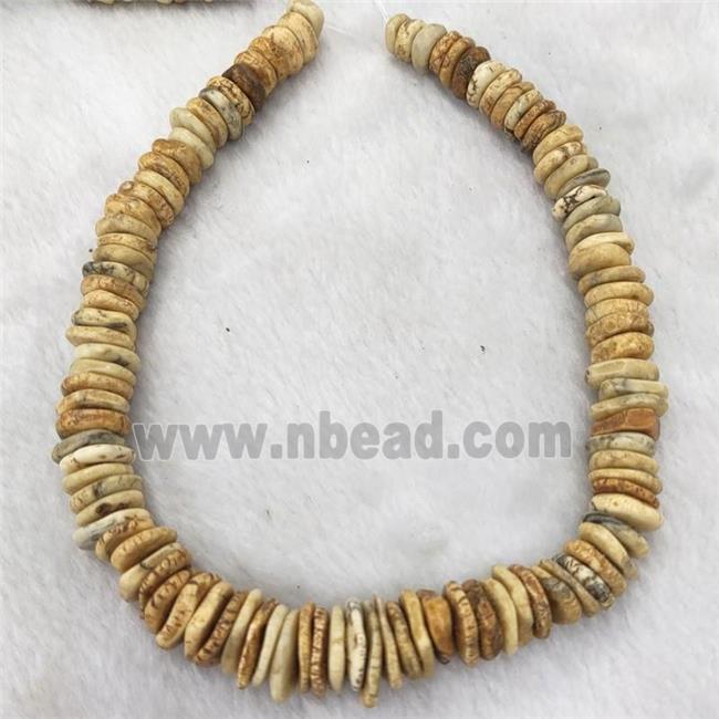 yellow Synthetic Turquoise graduated heishi beads