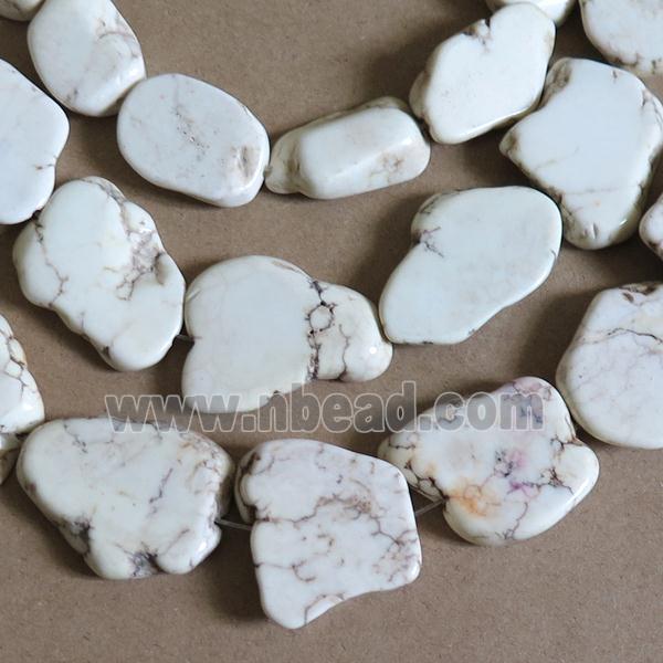 white magnesite Turquoise slice beads, freeform