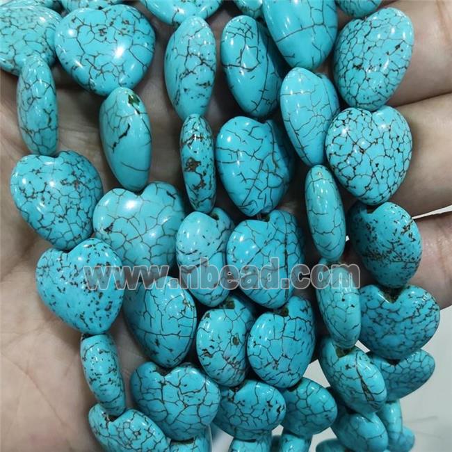 Magnesite Turquoise Heart Beads