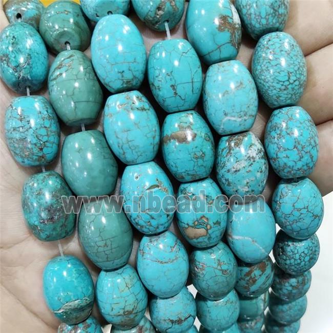 Blue Magnesite Turquoise Barrel Beads