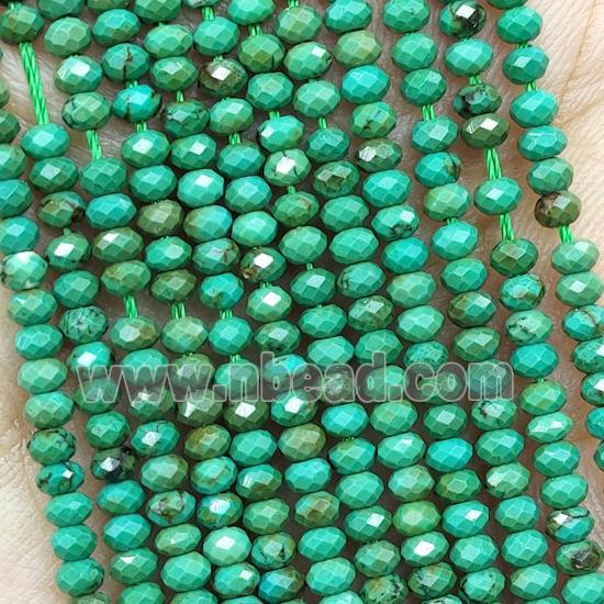 Howlite Turquoise Beads Green Dye Faceted Rondelle