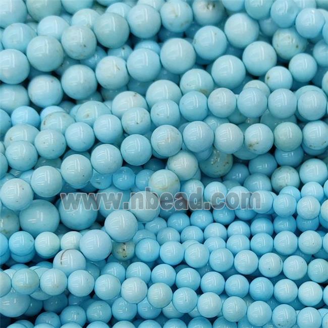 Howlite Turquoise Beads Blue Dye Smooth Round