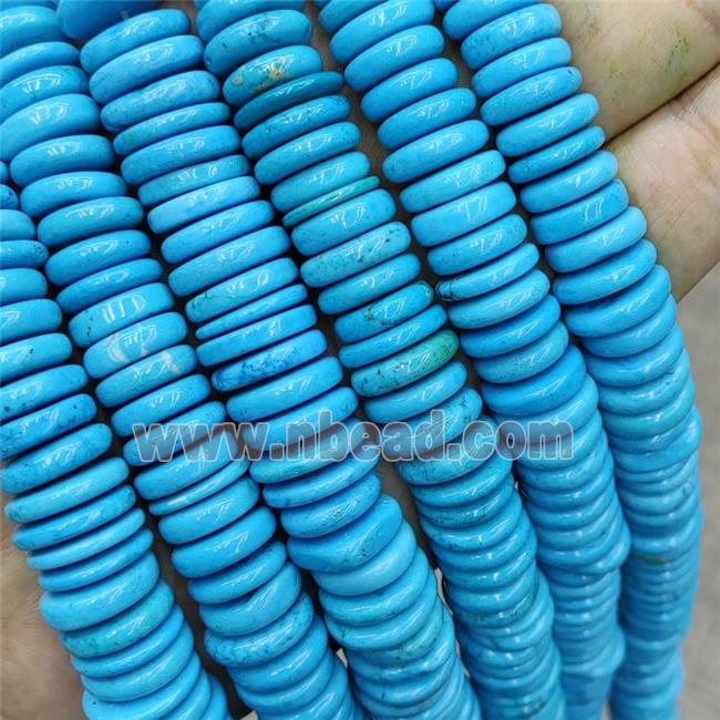 Natural Howlite Turquoise Heishi Spacer Beads Blue Dye