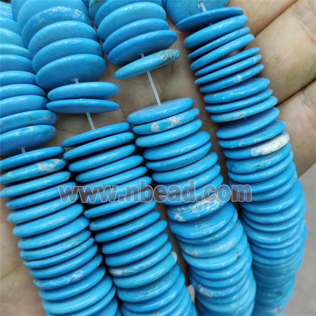 Natural Howlite Turquoise Heishi Spacer Beads Blue Dye