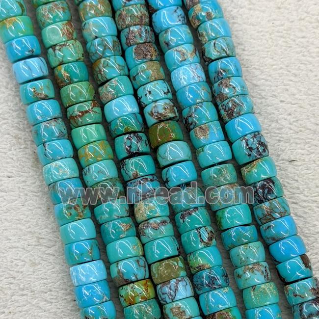 Natural Chinese Hubei Turquoise Heishi Beads Blue