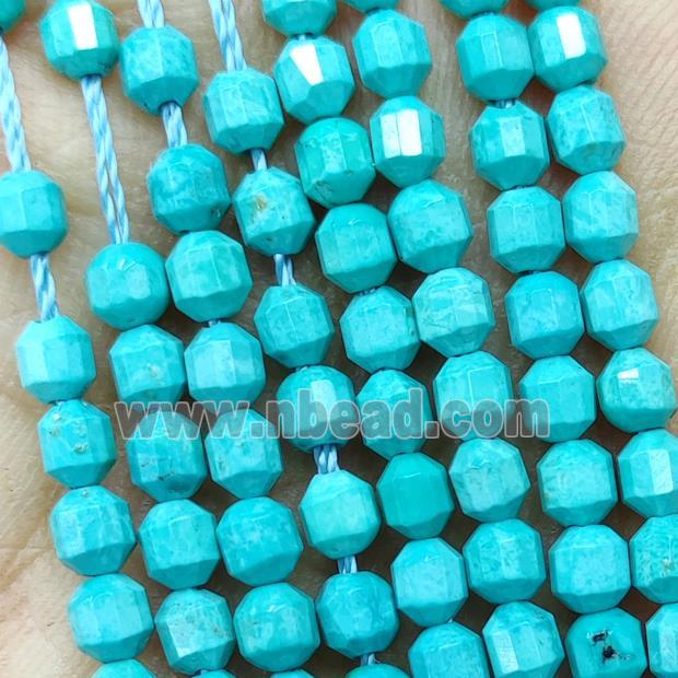 Natural Howlite Turquoise Beads Prism Green Dye