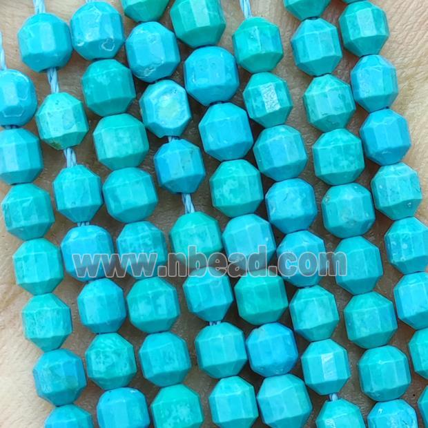 Natural Howlite Turquoise Beads Prism Teal Dye