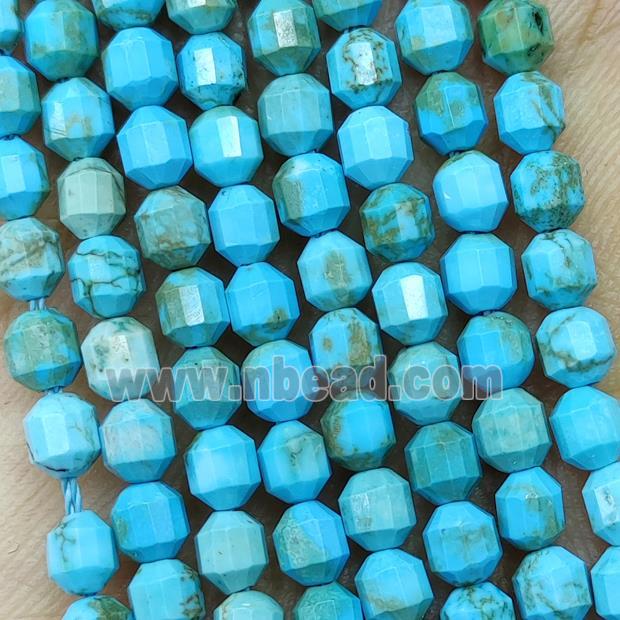 Natural Howlite Turquoise Beads Prism Blue Dye