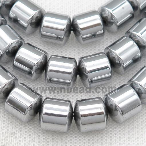 Hematite tube beads, platinum plated