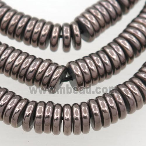 Hematite heishi beads, chocolate