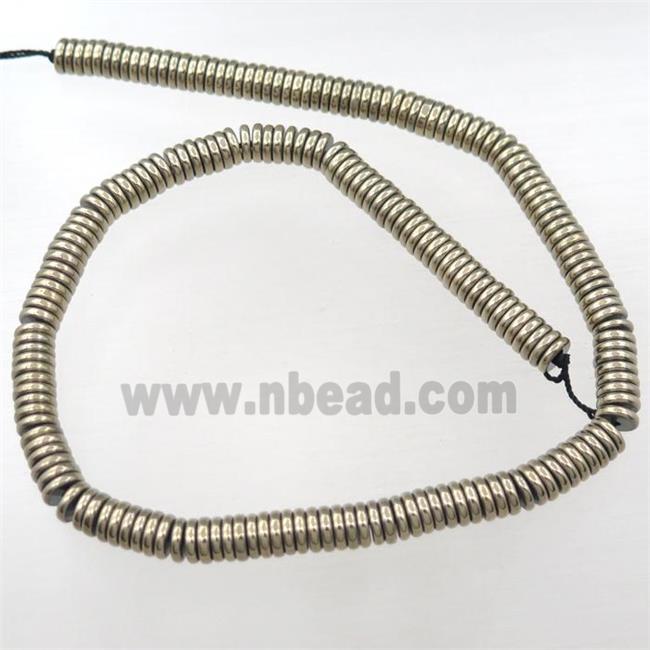 Hematite heishi beads, pyrite color